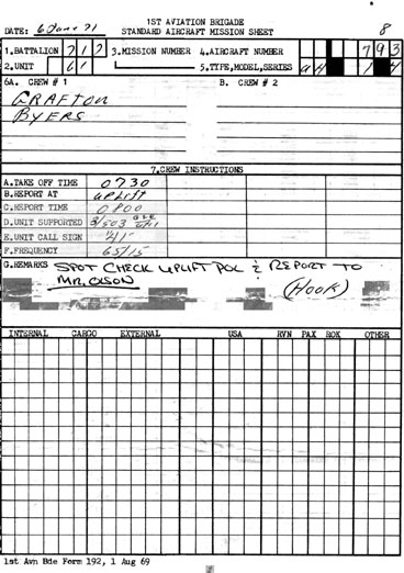 Mission Sheet